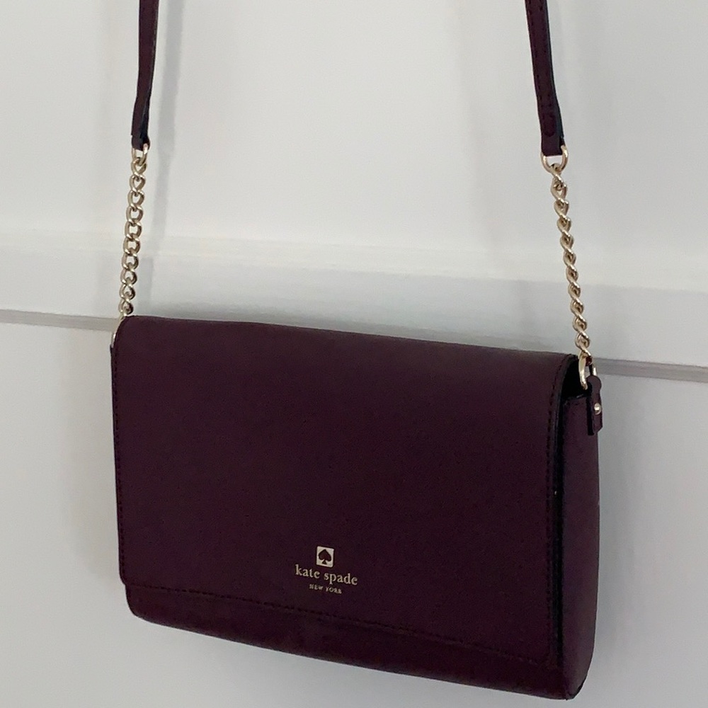 Kate Spade 100% Leather Dark Purple Shoulder Purse